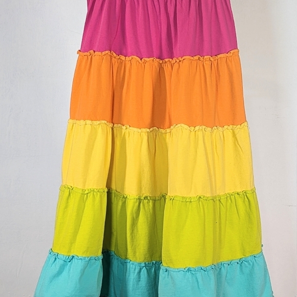 Colorful Tiered Girls Organic Cotton Skirt - Picture 2 of 6